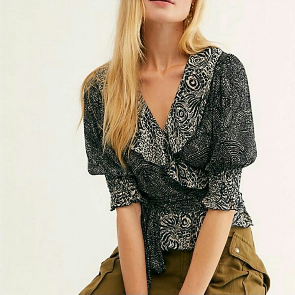 NWOT Free People Olivia Wrap Top